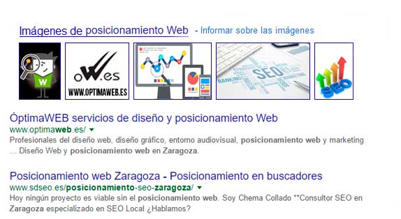 posicionamiento web de imagenes