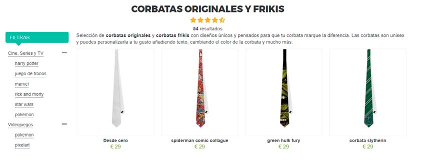 filtros de busqueda en las tienda online